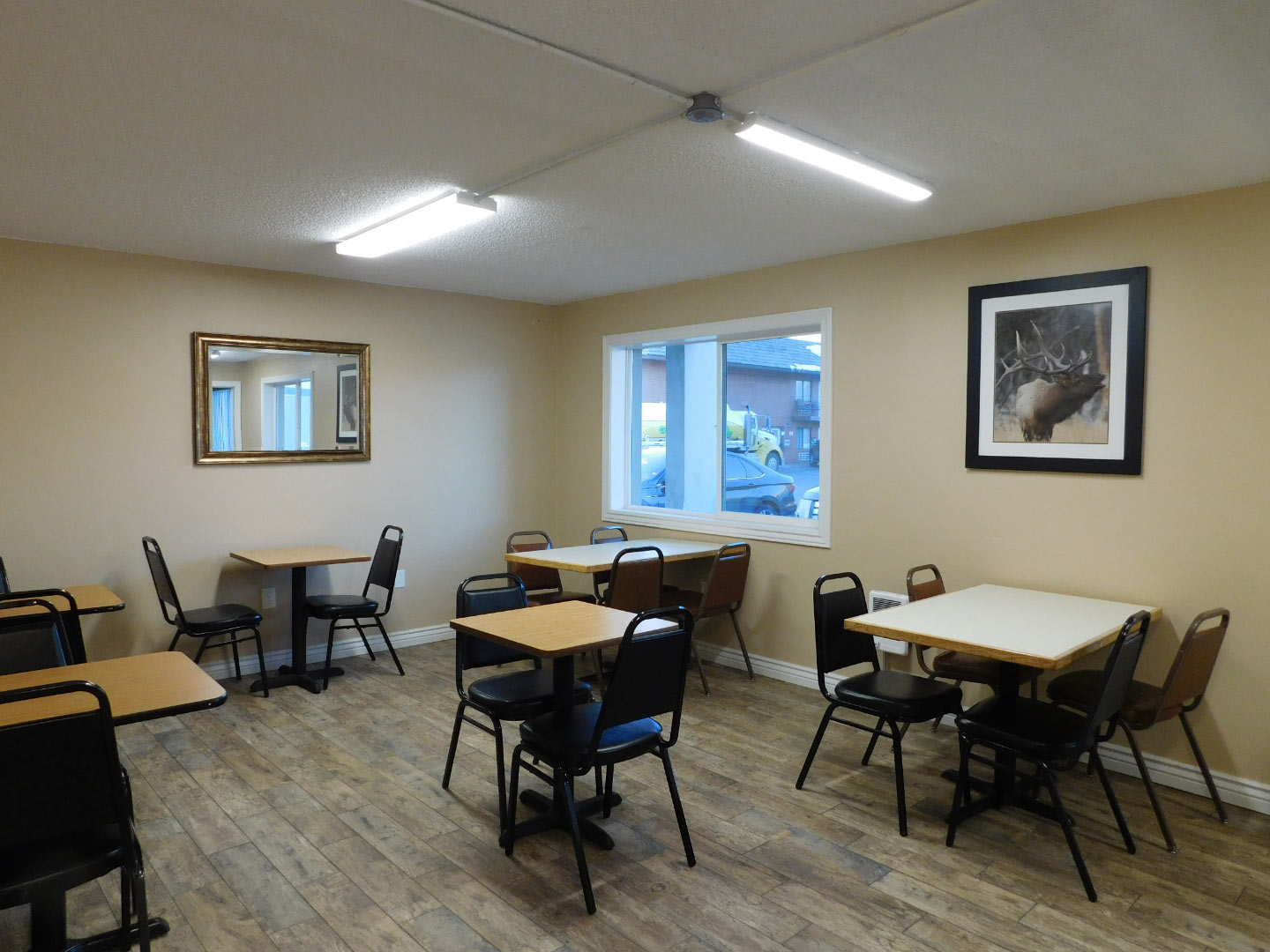 Breakfast room tables.